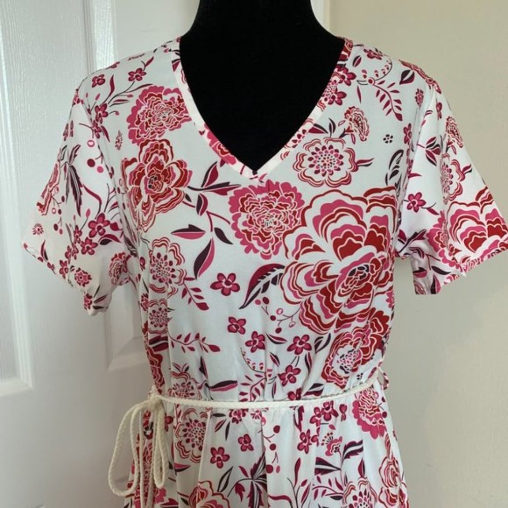 Floral Print Ruffle Hem Dress - Picture 5 of 8